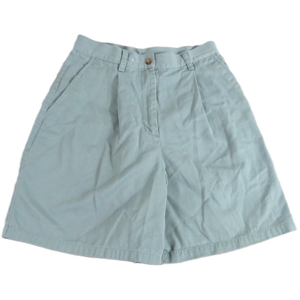 VTG Lauren‎ Ralph Lauren Pleated Shorts Women 8 W26 L6 Blue Cotton Chino 90s Ivy